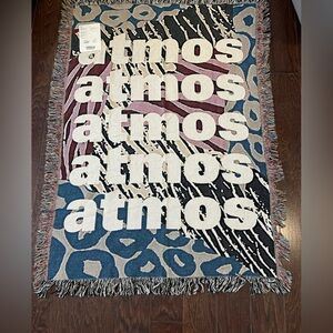 Atmos Reversible Repeat Logo Throw Blanket 52x38 NEW